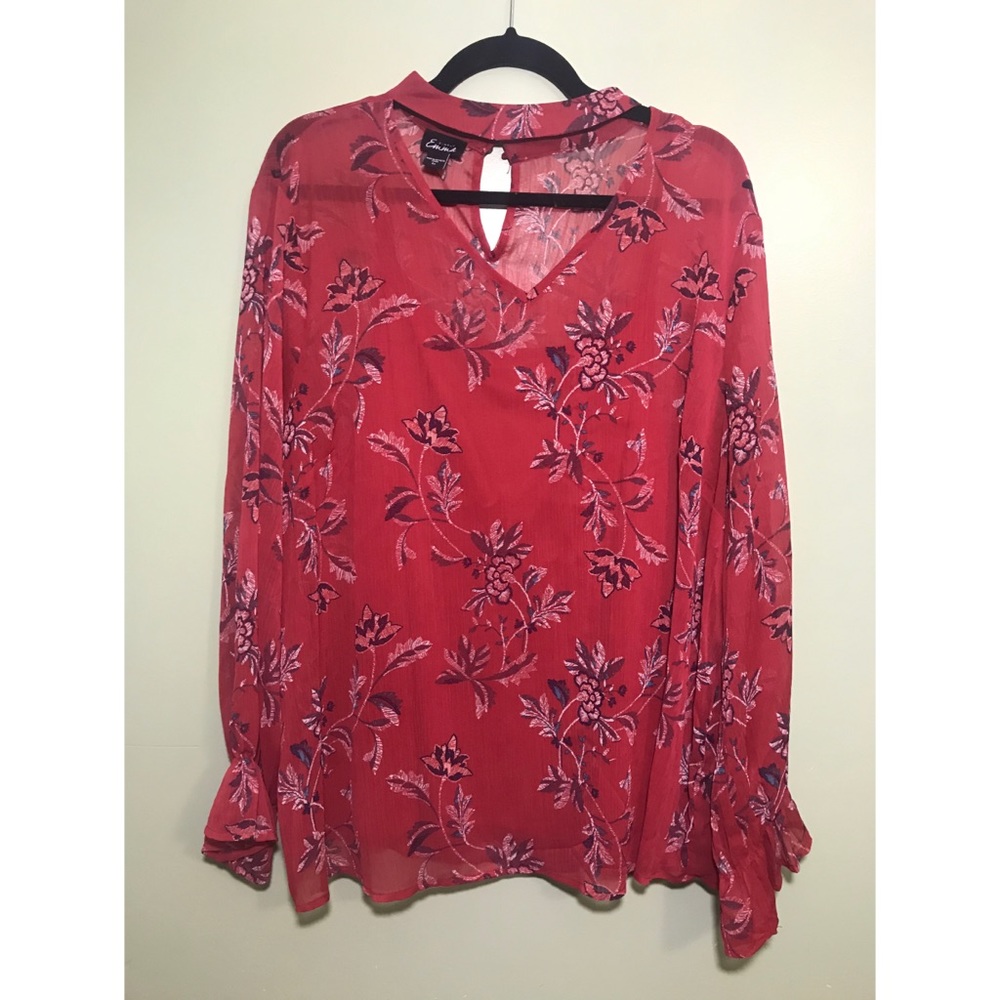 Red long sleeved Blouse - Picture 2 of 7